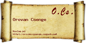 Orovan Csenge névjegykártya